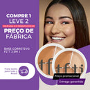 Base Corretivo Fitt 3 em 1® |COMPRE 1 LEVE 2| + Conjunto de Pincéis de Brinde